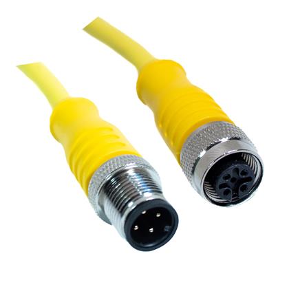 C4AC02M010 - 10M M12 Cordset with 18AWG Wiring, USA Made  (Pack of 4)
