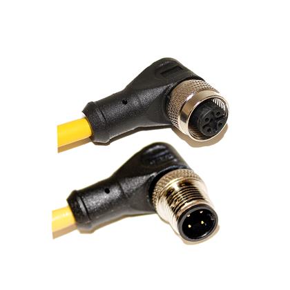 C4BD10M002 - 2M M12 Cord, 22 AWG with Right Angle Connectors  (Pack of 6)
