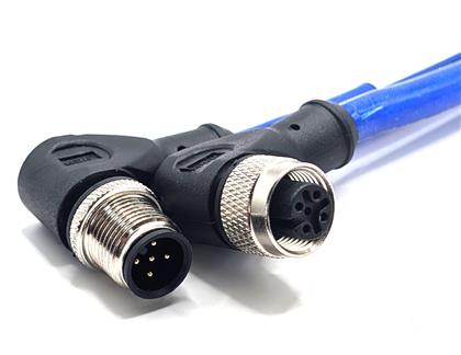 C5BD82M010 - 10M Mueller Blue-Flex M12 Cordset with Right Angle Connectors  (Pack of 3)