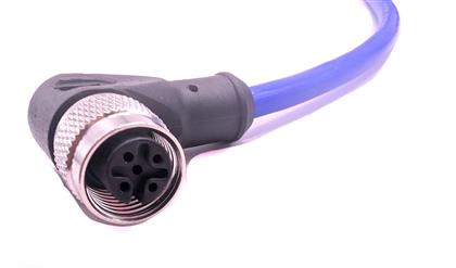 C83D80M010 - 10M Blue-Flex M8 Cordset with Right-Angle Female Connector  (Pack of 4)