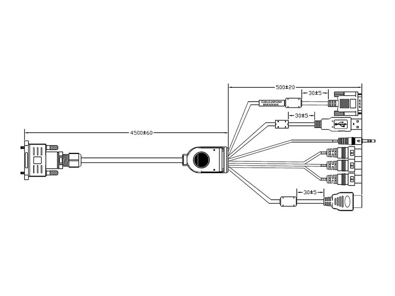 26-PIN GNH Series Monitor Input Cable - 5 Meter(16.4 Ft/500cm)