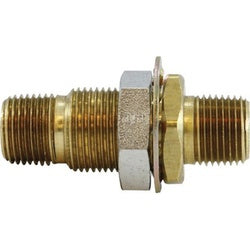 129A-391FC3-BN - Brass Bulkhead Connector 1/4 in FPT x 1/2 in MPT for Reliable Applications