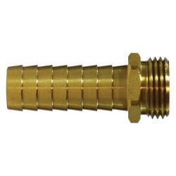 201GH-16FX - 1 in Hose Barbed to 1 in MGH Brass Straight Male Hex Adapter, 2.9 in Long