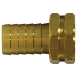 07046-0812HEX - 1/2 in Hose Barb to 3/4 in Female Garden Hose Brass Swivel Adapter