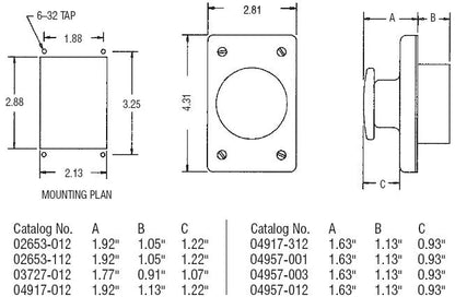02653-012 Flat Chrome Plunger Push Button Switches