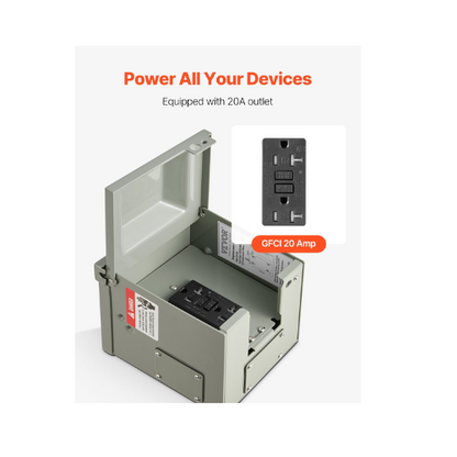 20A Outdoor RV Electrical Power Outlet Box GFCI Receptacles