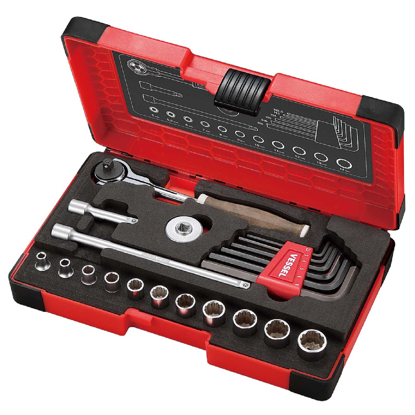 HRW2004MSW Wood-Compo Swivel Socket Wrench Set