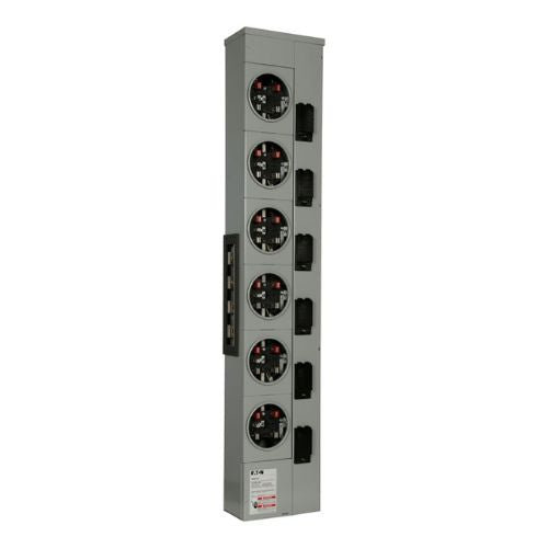 125A 120/208VAC 6-Gang Meter Pack with Horn Bypass 3MM612R12RLB