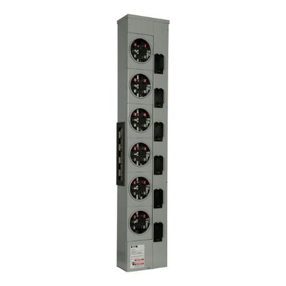 125A 120/208VAC 6-Gang Meter Pack with Horn Bypass 3MM612R12RLB