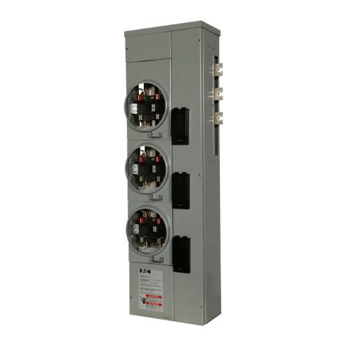 125A 120/240VAC 3-Gang Meter Pack with 800A Bus Horn Bypass 1MM312RRLB