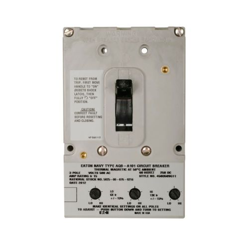 Three Pole Navy and Marine Complete Molded Case Circuit Breaker 458D509G11