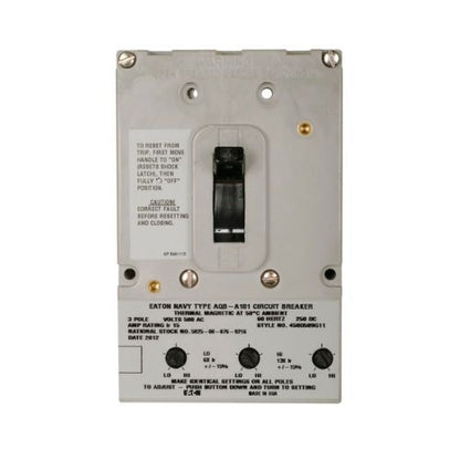 Three Pole Navy and Marine Complete Molded Case Circuit Breaker 458D509G11