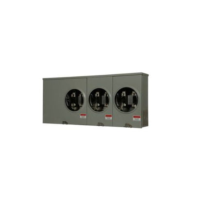 3 Gang 100A 600V Single Phase Four Jaw Meter Socket 1009694CH