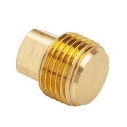109SD-6 - 3/8-in Male NPTF Solid Barstock Square Head Plug, C36000 Brass, 0.44-in Hex Size