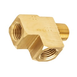 127-4 - 1/4-in Female NPTF x 1/4-in Male NPTF x 1/4-in Female NPTF Brass Pipe Street Tee