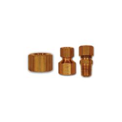 261X2 - 1/8 in Compression Brass Hex Nut, 0.37 in Hex, 0.38 in Length, 400 psi, -65 to 250°F