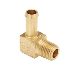 29ESB-64 - 90-Degree Brass Elbow, 3/8-in Barb x 1/4-in Male NPTF