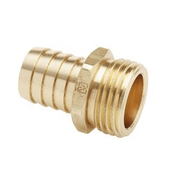 29MGH-812 - 1/2-in Hose Barb to 3/4-in Male Garden Hose Hex Adapter, Brass, 1.55 in Long