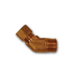 6945F-66 - 45° Elbow Fitting - 3/8 in Compression x 3/8 in MIP - Forged Brass