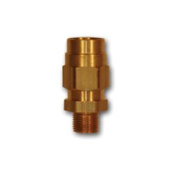 HE68-86 - Brass Adapter, 1/2 in Hose x 3/8 in MPT, Rated 125 psi, Temp -400 to 1200°F