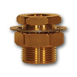 207BH-8FML - 2-3/8 in Brass Bulkhead Coupling - 1/2 in FNPTF x 1/2 in MNPTF
