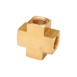 23950X12 - 3/4 in Female NPTF Brass Pipe Cross Fitting - 1000 psi Pressure Rating