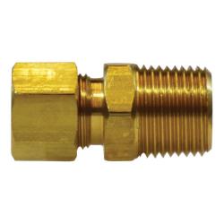 268X7 - 7/16 in Compression to 1/4 in MPT Brass Adapter, 200 psi, Hex Size 0.62 in