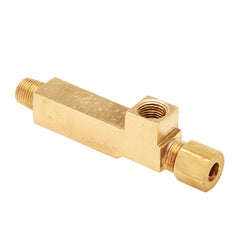2905X4 - Brass Tee Fitting - 1/4 in MNPT, 1/4 in FNPT, 5/16 in Compression Connection