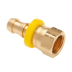 29PO6-1212 - Brass Push-On Swivel Adapter, 3/4-in Hose Barb & 3/4-in Female SAE Flared, 2.42 in Length