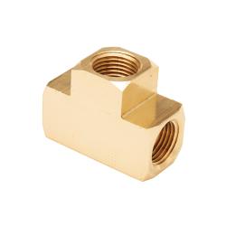 LF101-4 - 1/4 in FPT Lead-Free Brass Barstock Tee Fitting with Three Connections