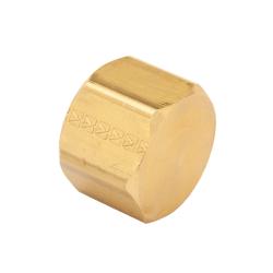 LF108-2 - 1/8 in FPT Barstock Cap, 0.47 in Length, Lead-Free Brass, Hex Size 0.56 in