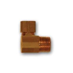 LF269X4X4 - 90-Degree Barstock Elbow Fitting - 1/4 in Compression x 1/4 in MPT, Lead-Free Brass