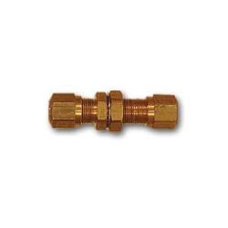 NT62BH-4 - 1/4 in Tube OD Brass Bulkhead Union Fitting for Tube-to-Tube Connection