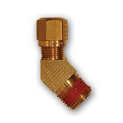 NT6945-62VS - 45° Brass Elbow Fitting, 3/8 in OD x 1/8 in MNPTF Connection