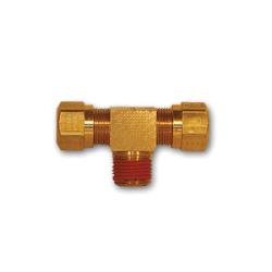 NT72-644VS - Brass Branch Tee with Vibraseal, 3/8 in x 1/4 in x 1/4 in Connections