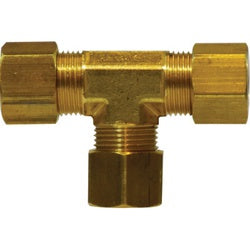 00164-08 - Brass Tee Fitting, 1/2 in Compression x 1/2 in Compression x 1/2 in Compression