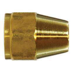 10014 - Brass Hex Short Rod Nut 3/16 in SAE Flare, 0.43 in Hex Size, 0.62 in Length