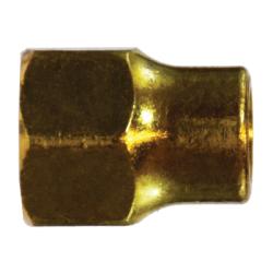 10032 - 5/8 in Hex Long Brass Nut for SAE Flared Connections, 1.06 in Width, 1.44 in Length