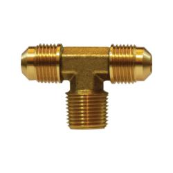10210 - Brass Branch Tee: 3/8-in Male Flare x 3/8-in Male Flare x 1/4-in Male NPTF