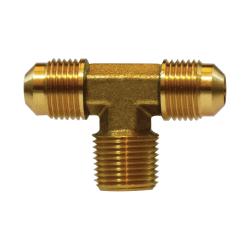 10212SS - Stainless Steel Branch Tee - 3/8 in SAE Flared x 3/8 in SAE Flared x 1/2 in MNPT