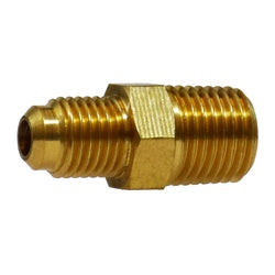 10133 - Brass Ball Check Connector 3/8-in Male Flared x 1/4-in Male NPTF, 1.31-in Length, Hex Size 5/8-in