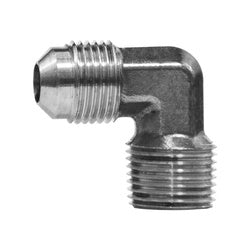 10287SS - 1/4-in Male Flared x 1/4-in Male NPTF Stainless Steel 90-Degree Elbow Fitting
