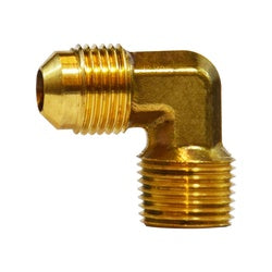 10283 - 1/8-in Male Flared x 1/8-in Male NPTF Forged Brass 90-Degree Male Elbow Fitting