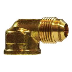 10320B - 90° Brass Barstock Elbow - 3/8 in Male Flared x 3/8 in FNPTF