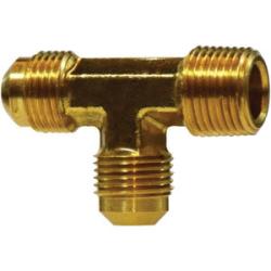 10344 - 1/4 in SAE 45° Male Flared x 1/8 in Male NPTF Tee Fitting for Hydraulic Tubing