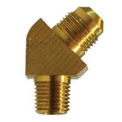 10456B - Brass 45° Elbow, 1/2 in Male SAE Flared x 1/2 in MNPTF