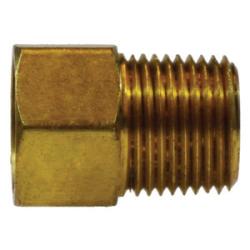 12044 - 1/4-in Female Inverted Flared x 1/4-in Male NPTF Brass Adapter, 0.89 in Length