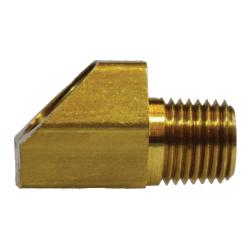 12076 - Brass 45-Degree Elbow Fitting, 3/8-in Female Inverted Flare & 1/4-in MNPTF Connections
