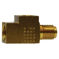 12145 - Brass Towed Trailer Brake Tee, 3/16-in Inverted Flared Seat x 3/16-in x 3/16-in
