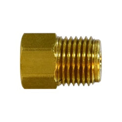 12212 - Brass Dual Master Cylinder Adapter - 3/16-in Female & 1/4-in Male Inverted Flared, 0.5-in Hex